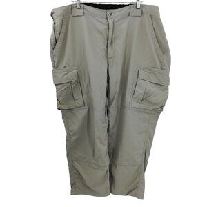 Duluth Trading Mens Dry on the Fly Cargo Khaki Nylon Pants Size 3XL x 30 Pockets